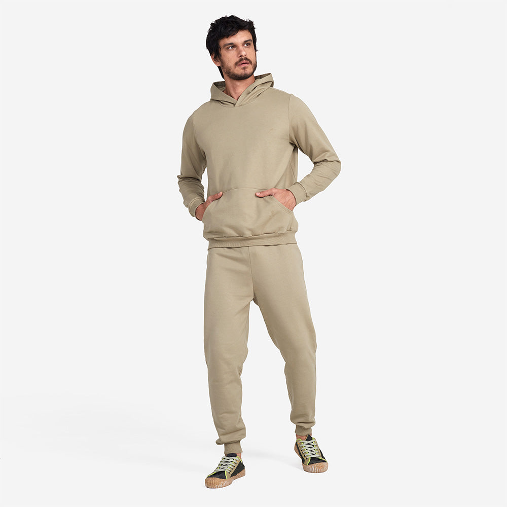 Blusão Moletom Flanelado Capuz Masculino - Verde Salvia