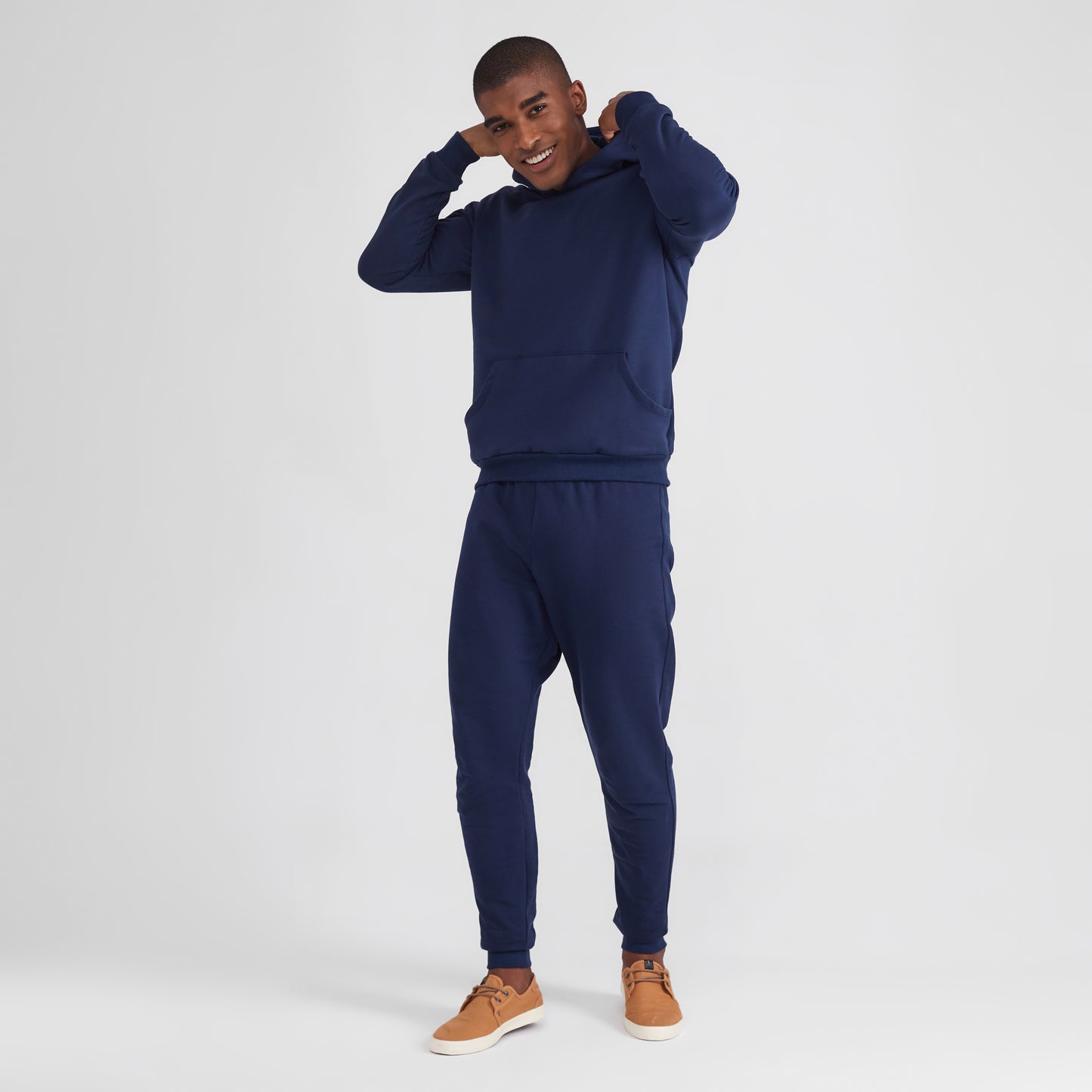 Blusão Moletom Flanelado Capuz Masculino - Azul Marinho