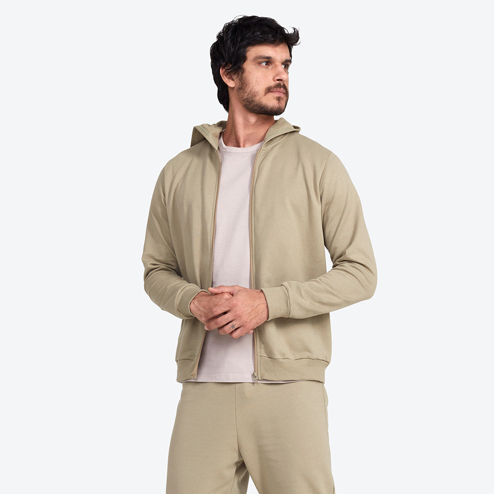 Jaqueta Moletom Flanelado Masculina - Verde Salvia