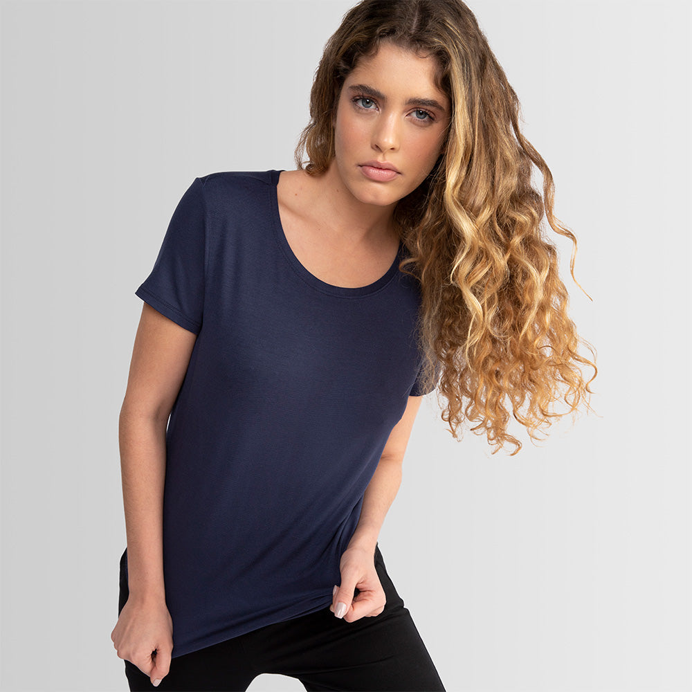 Tech T-Shirt Modal Gola C Feminina - Azul Marinho