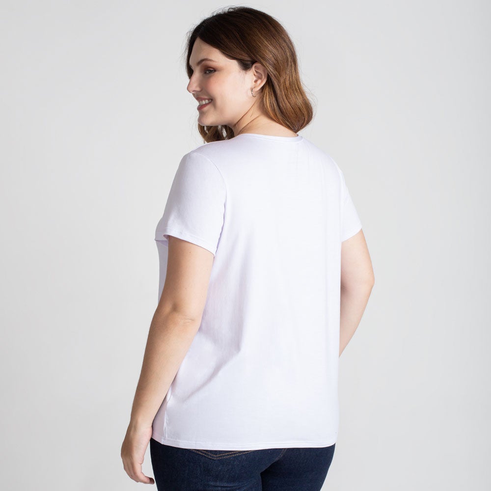 Tech T-Shirt Modal Plus Feminina - Branco