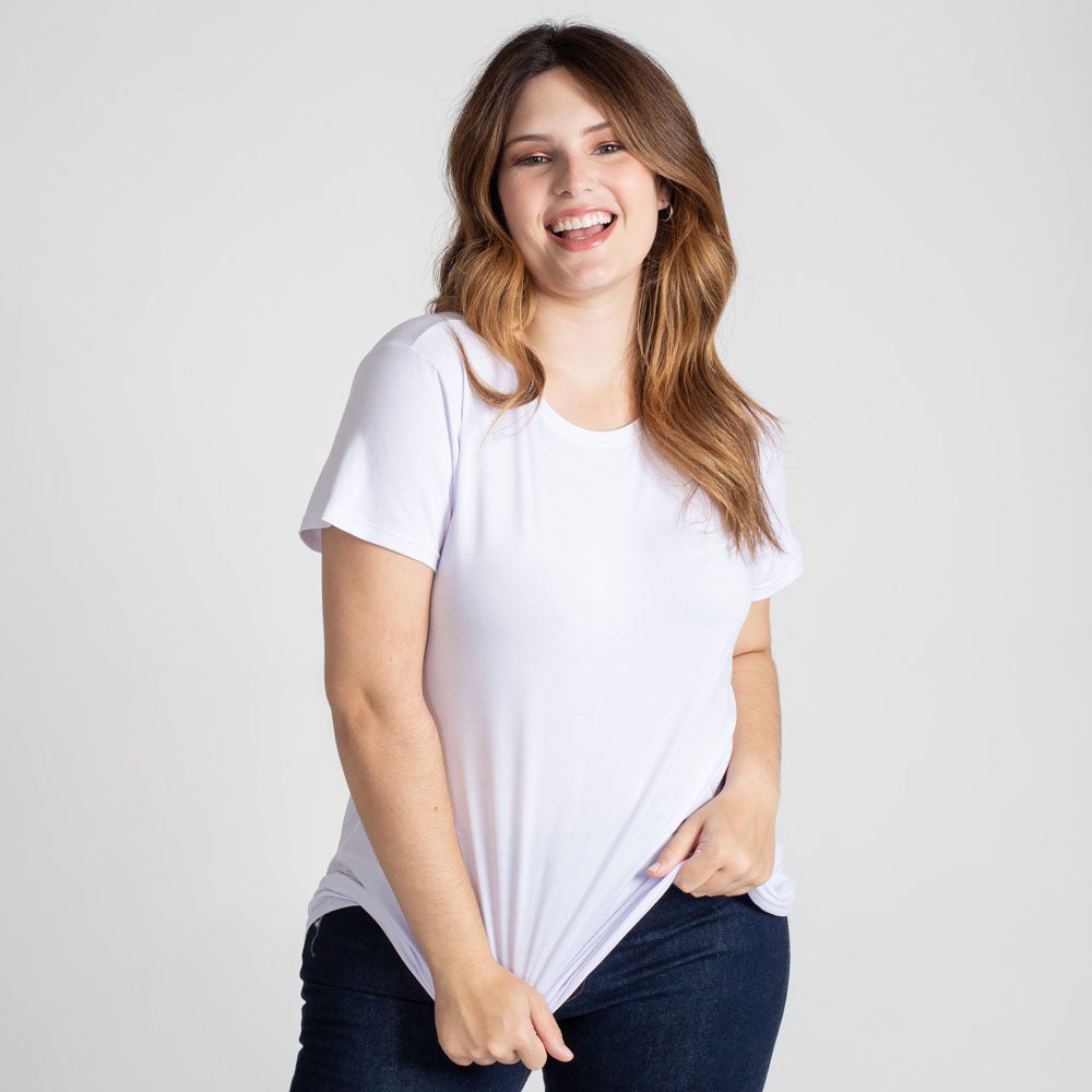 Tech T-Shirt Modal Plus Feminina - Branco