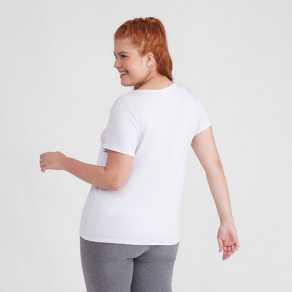 Tech T-Shirt Modal Gola V Plus Feminina - Branco