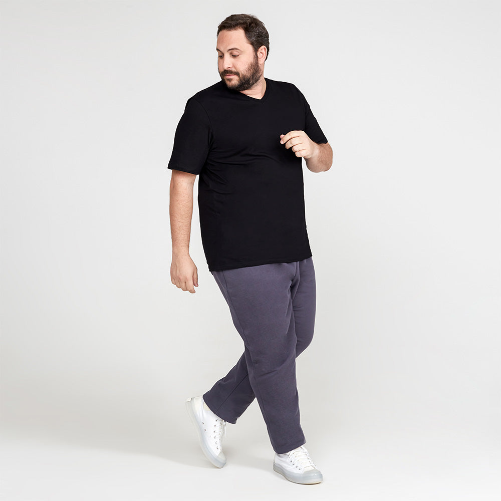 Tech T-Shirt Modal Gola V Plus Size Masculina - Preto