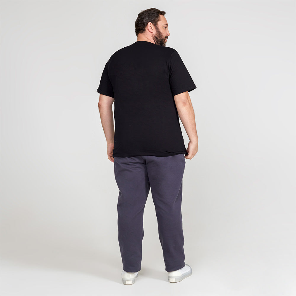 Tech T-Shirt Modal Gola V Plus Size Masculina - Preto