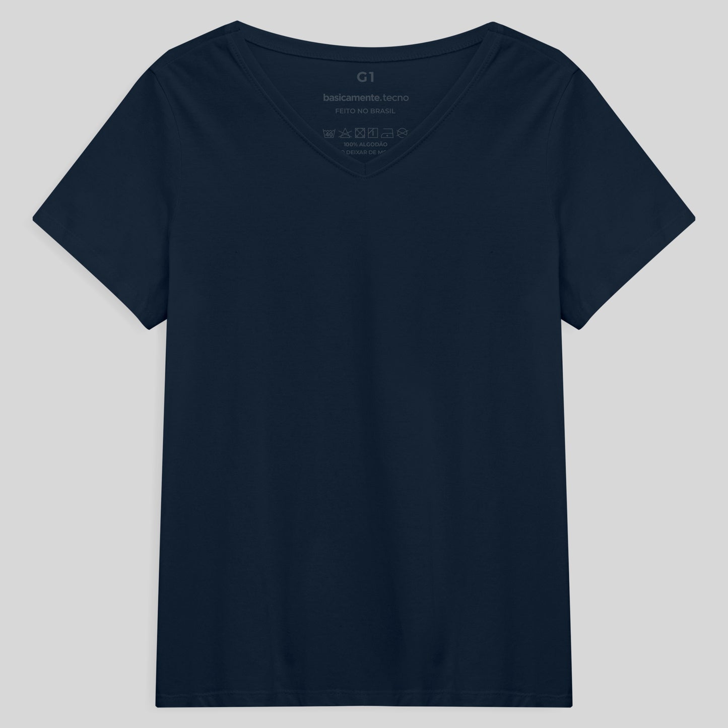 Tech T-Shirt Impermeável Gola V Plus Feminina - Azul Marinho
