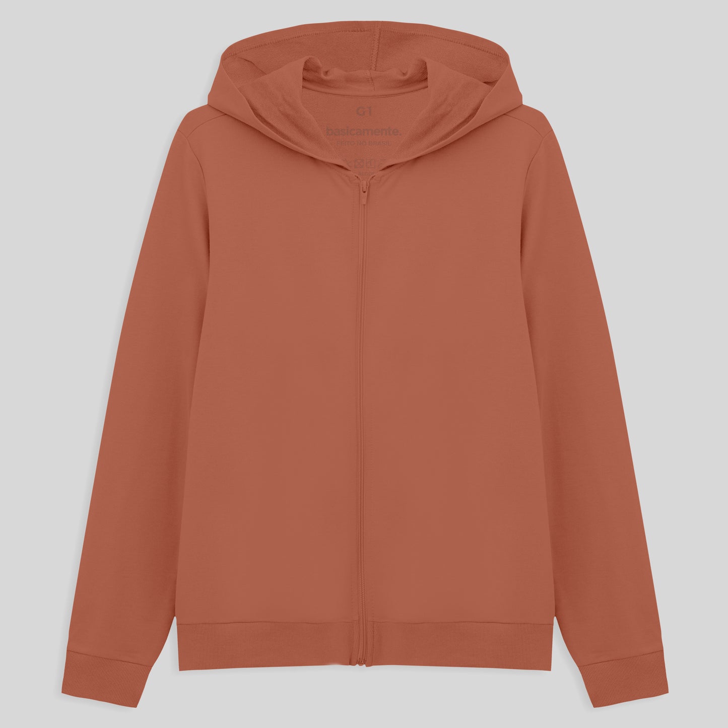 Jaqueta Capuz Plus Feminino - Marrom Telha