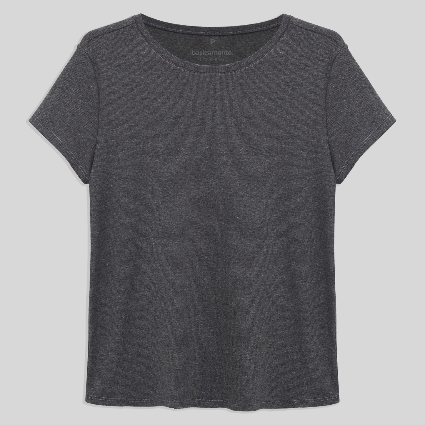 Camiseta Pijama Gola C Feminina - Mescla Escuro