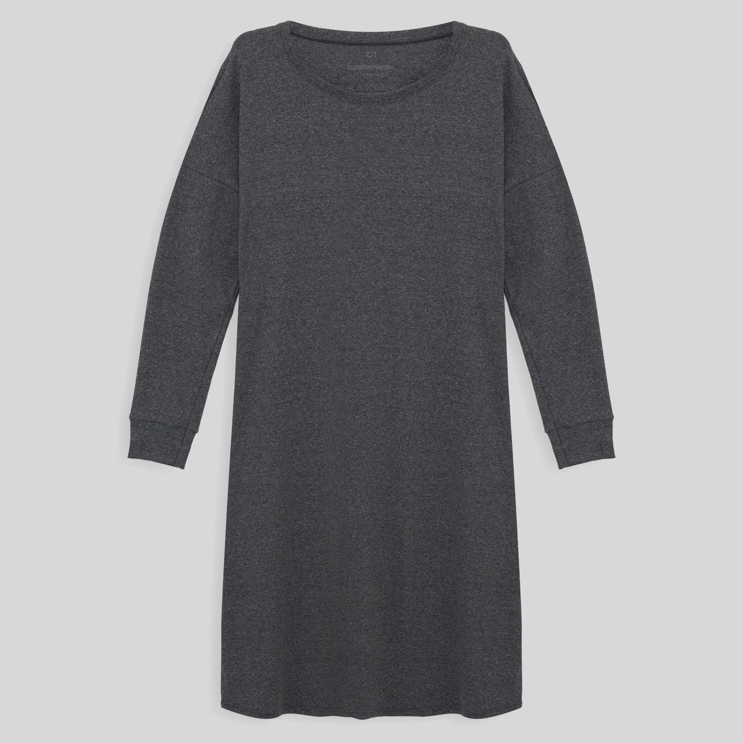 Vestido Ml Confort PLus Feminina - Mescla Escuro