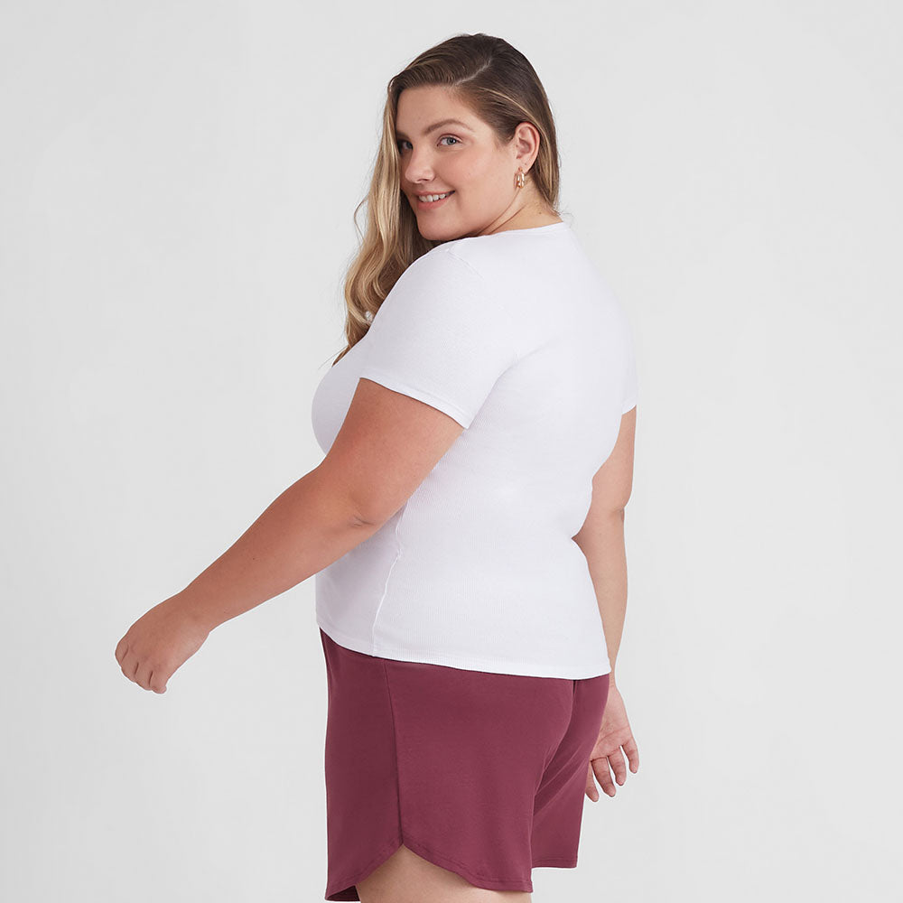 Camiseta Pijama Gola C Plus Feminina - Branco