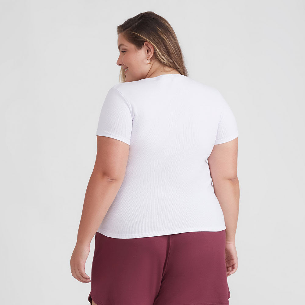 Camiseta Pijama Gola C Plus Feminina - Branco
