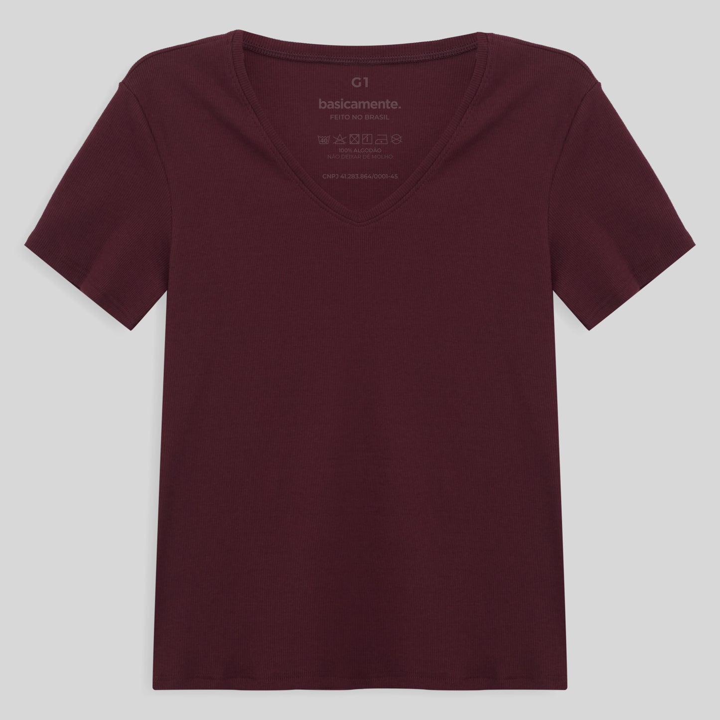 Camiseta Pijama Gola C Plus Feminina - Vermelho Vinho