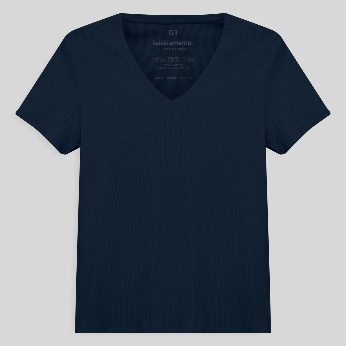 Camiseta Pijama Gola C Plus Feminina - Azul Marinho
