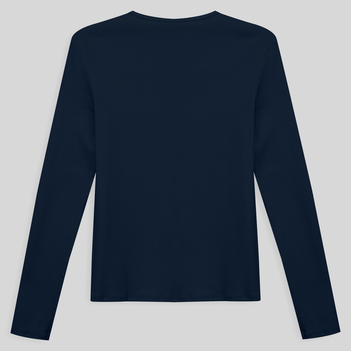 Camiseta Conforto Ml Gola C Plus Feminina - Azul Marinho