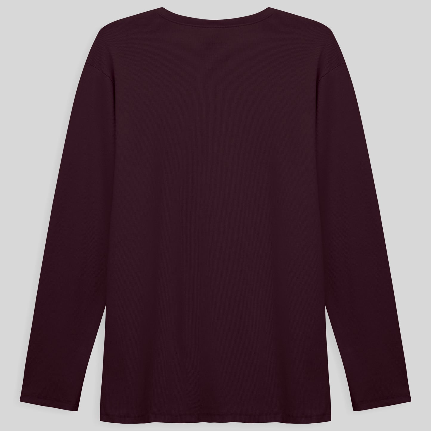Camiseta Conforto Ml Gola C Plus Masculina - Vermelho Vinho