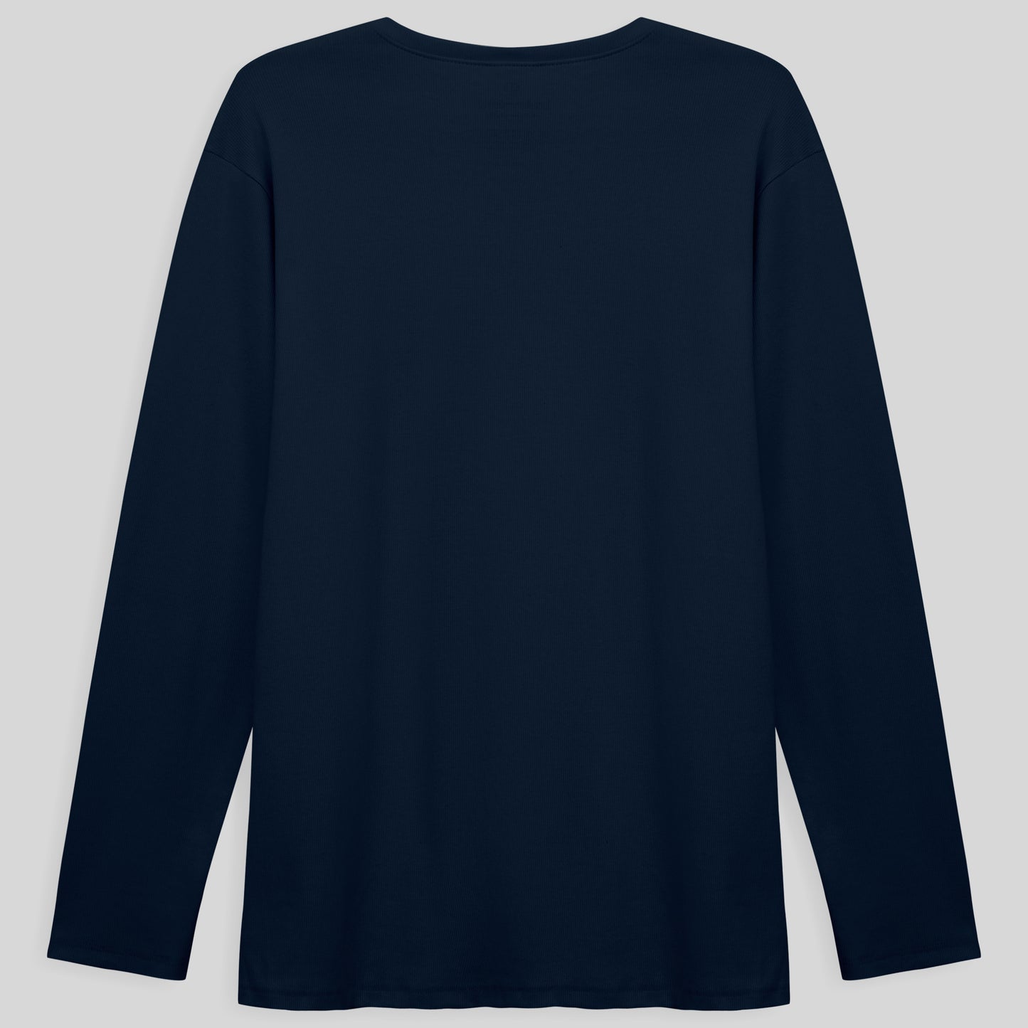 Camiseta Conforto Ml Gola C Plus Masculina - Azul Marinho