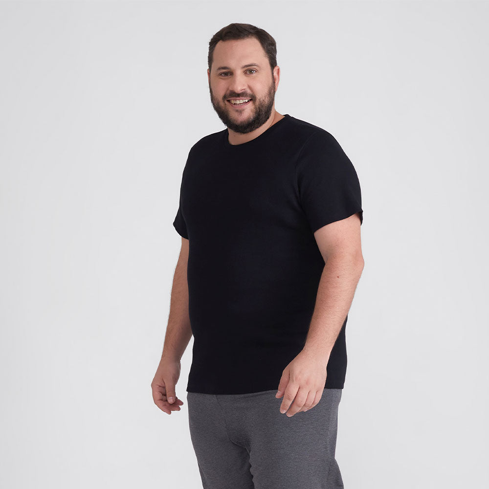 Camiseta Pijama Gola C Plus Masculina - Preto