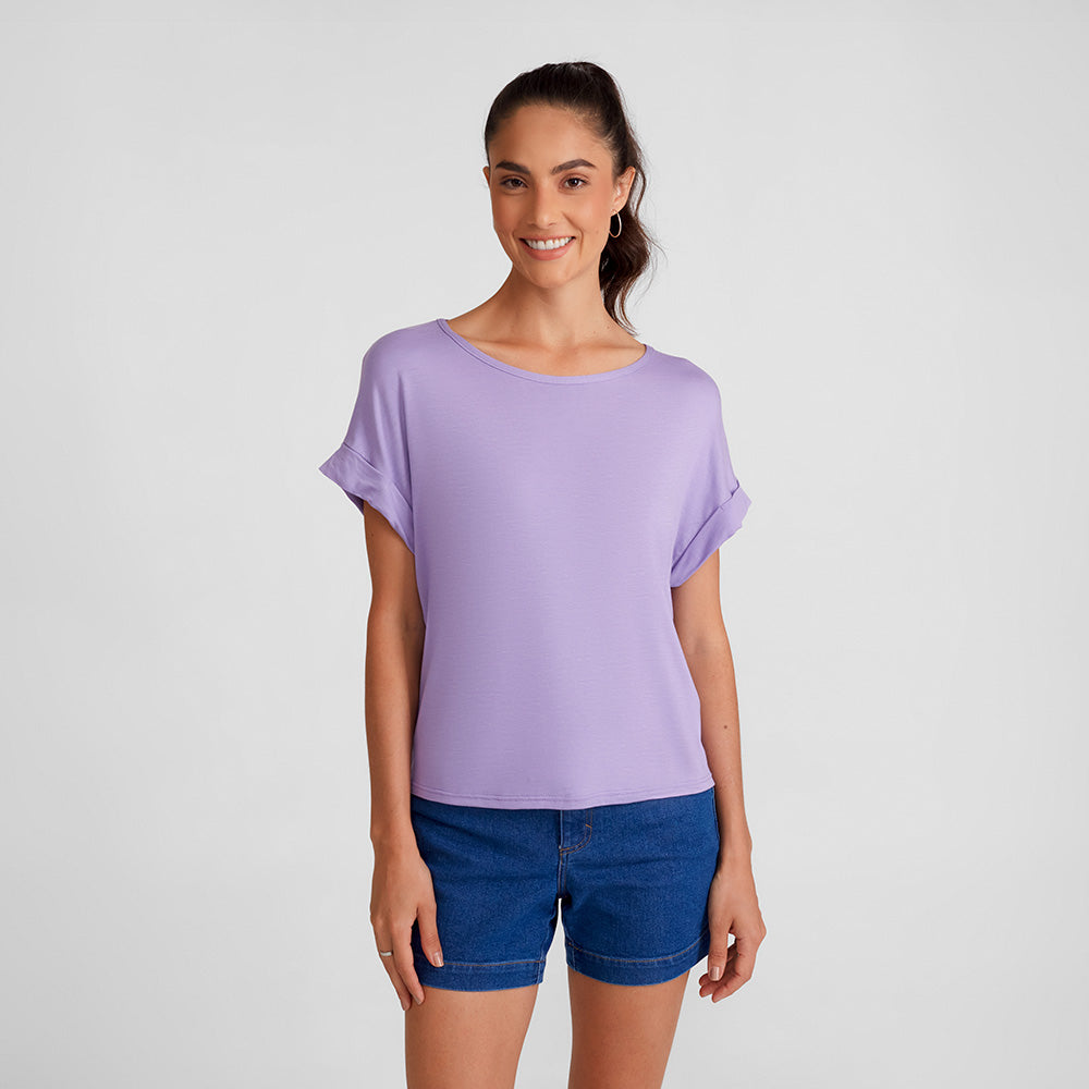 Blusa Manga Japonesa Feminina - Lilás