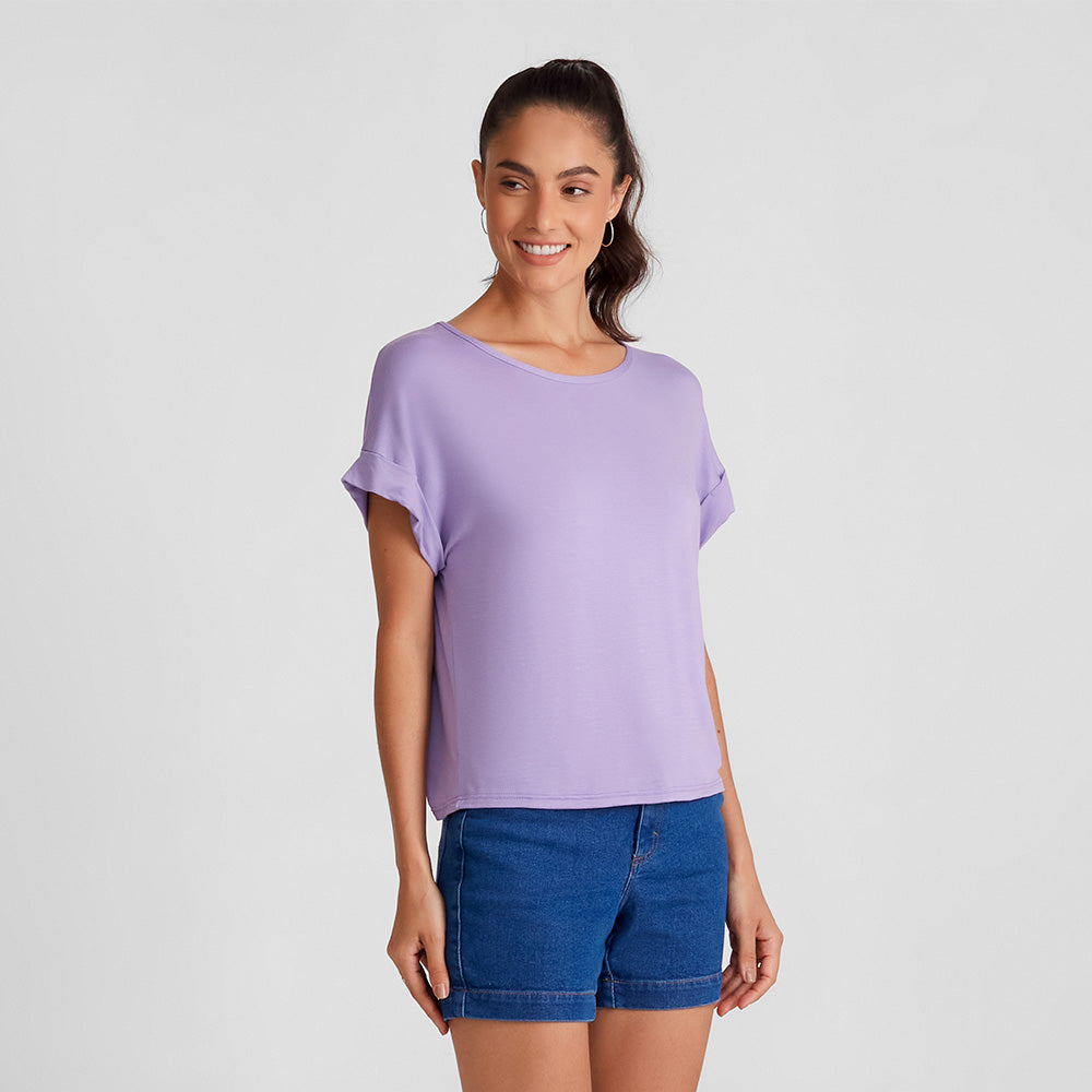Blusa Manga Japonesa Feminina - Lilás