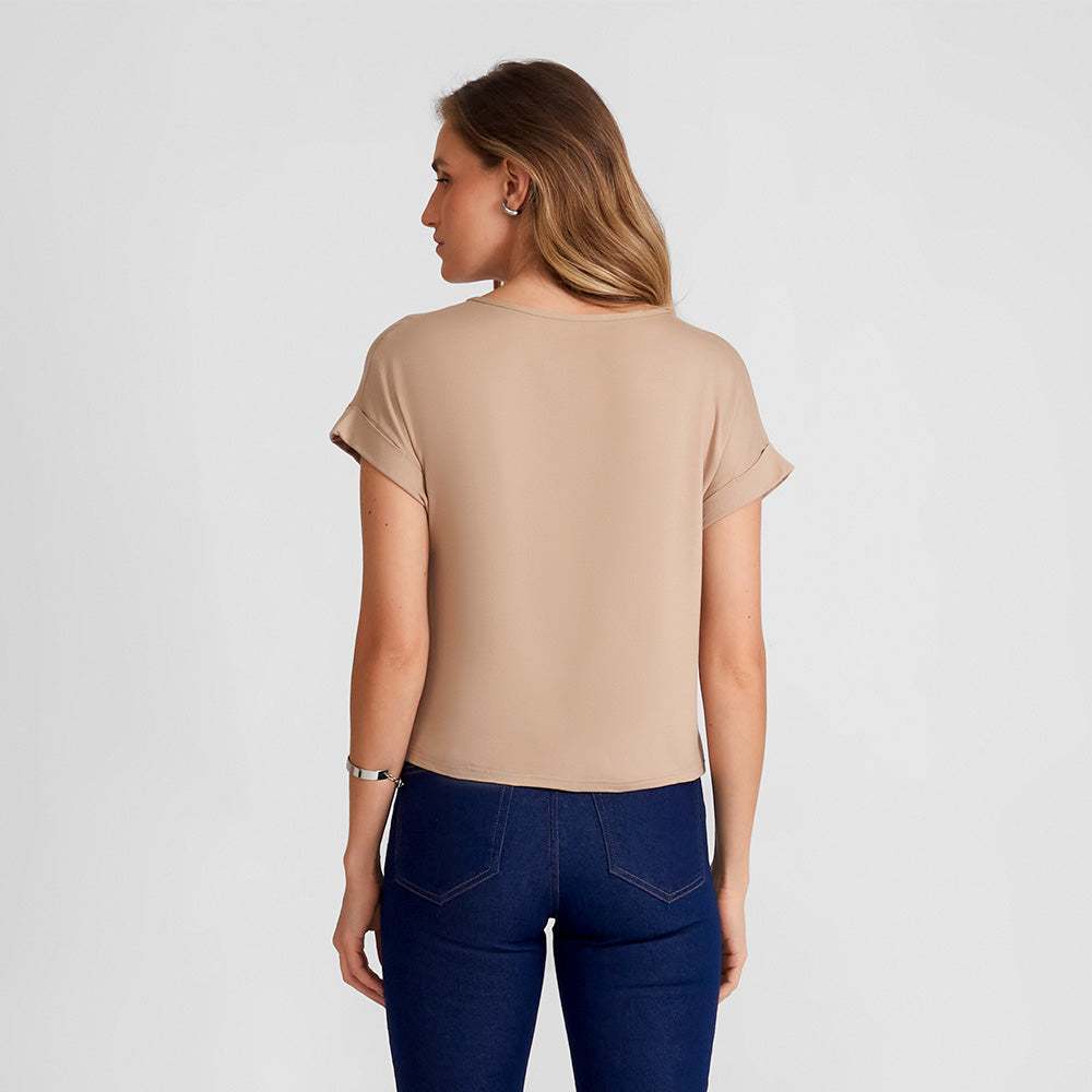 Blusa Manga Japonesa Feminina - Bege Claro
