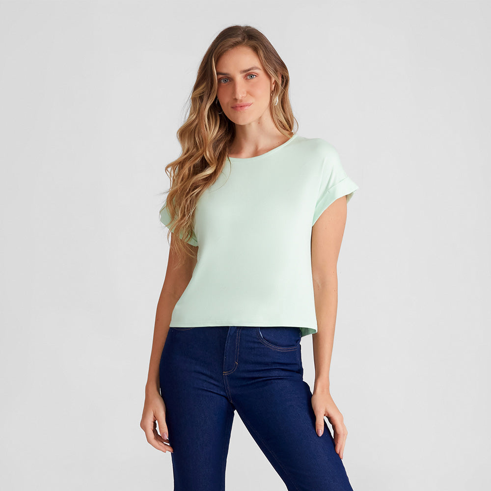 Blusa Manga Japonesa Feminina - Verde Menta