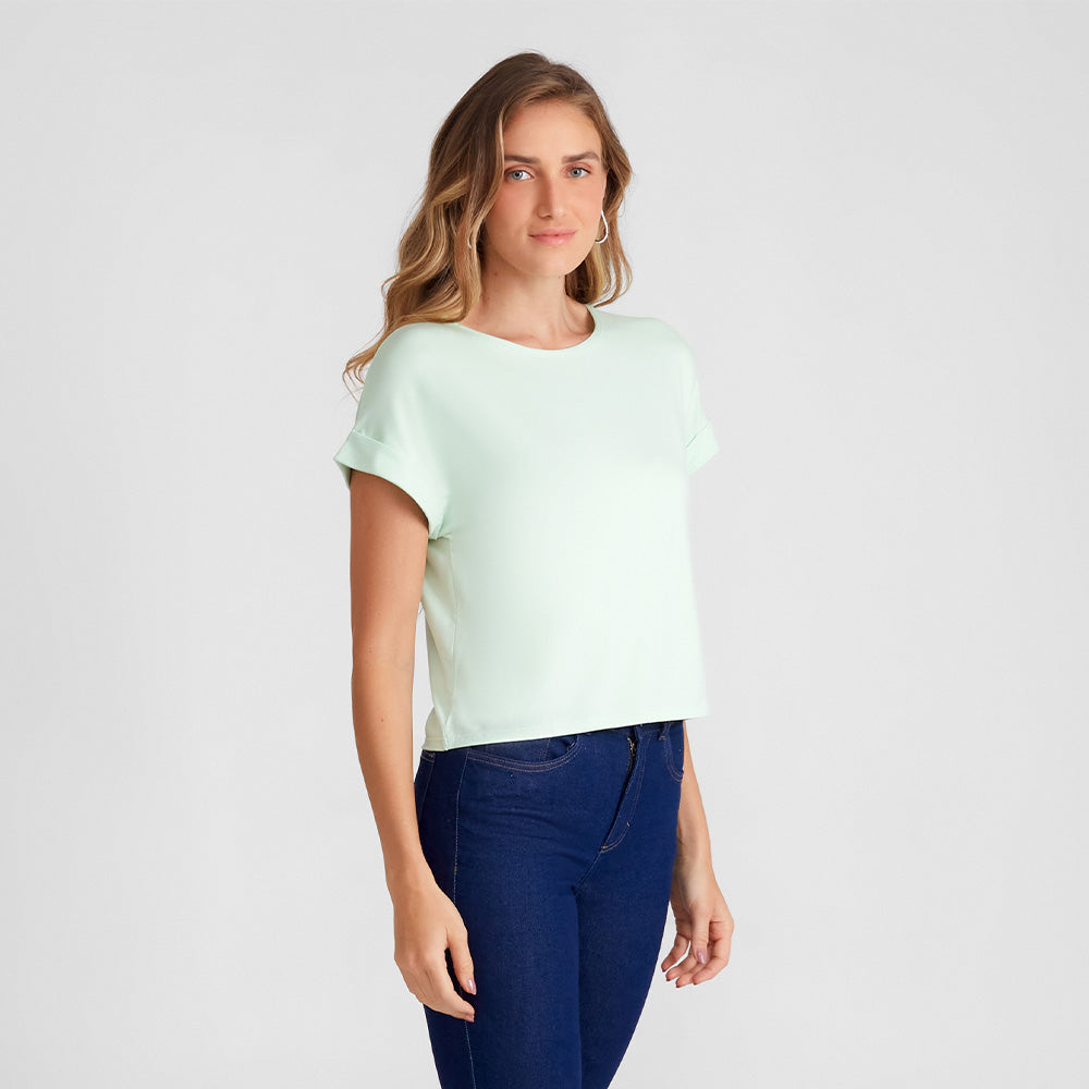 Blusa Manga Japonesa Feminina - Verde Menta