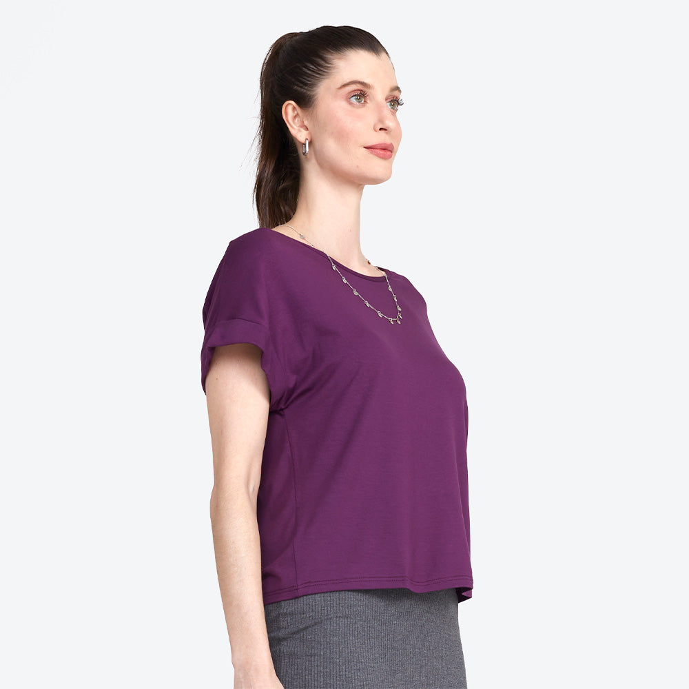 Blusa Manga Japonesa Feminina - Berinjela