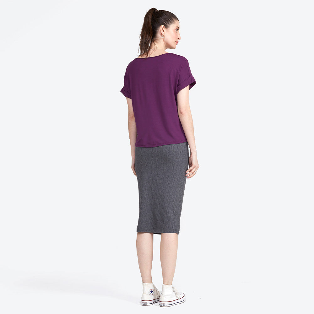 Blusa Manga Japonesa Feminina - Berinjela