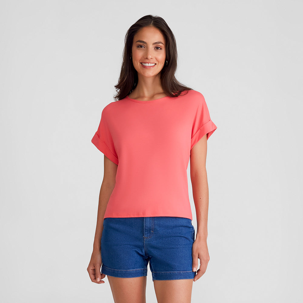 Blusa Manga Japonesa Feminina - Rosa Chiclete