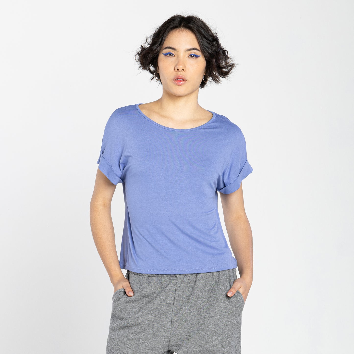Blusa Manga Japonesa Feminina - Azul Topázio