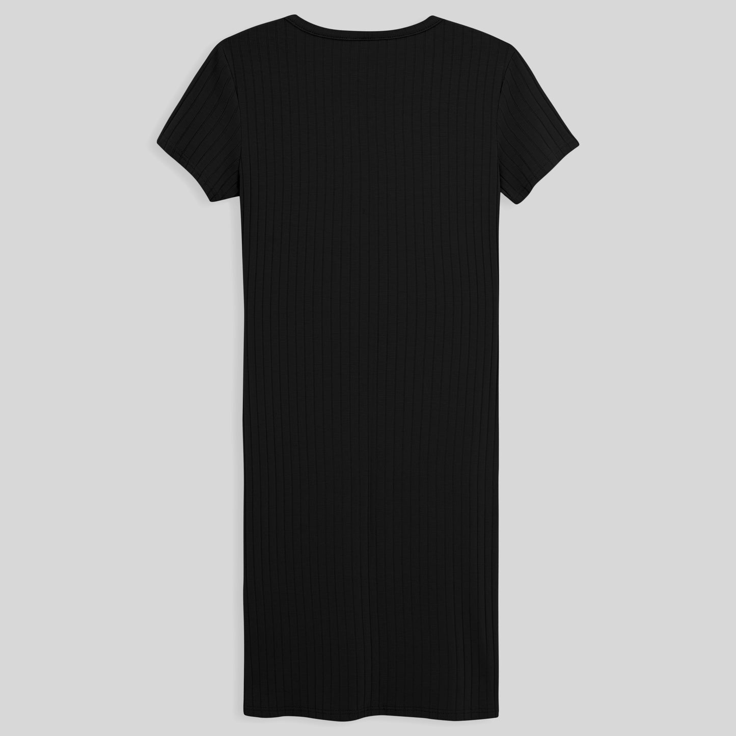 Vestido Curto Canelado - Preto