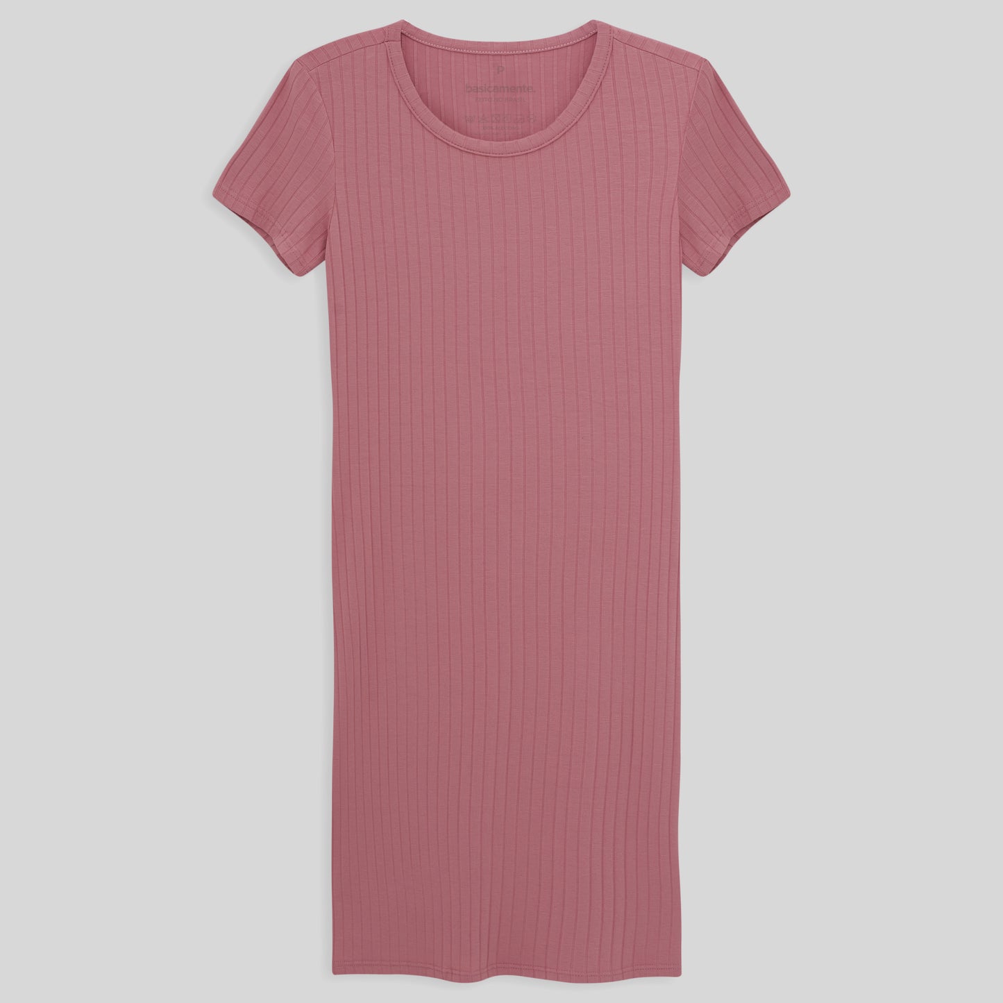 Vestido Curto Canelado - Rose
