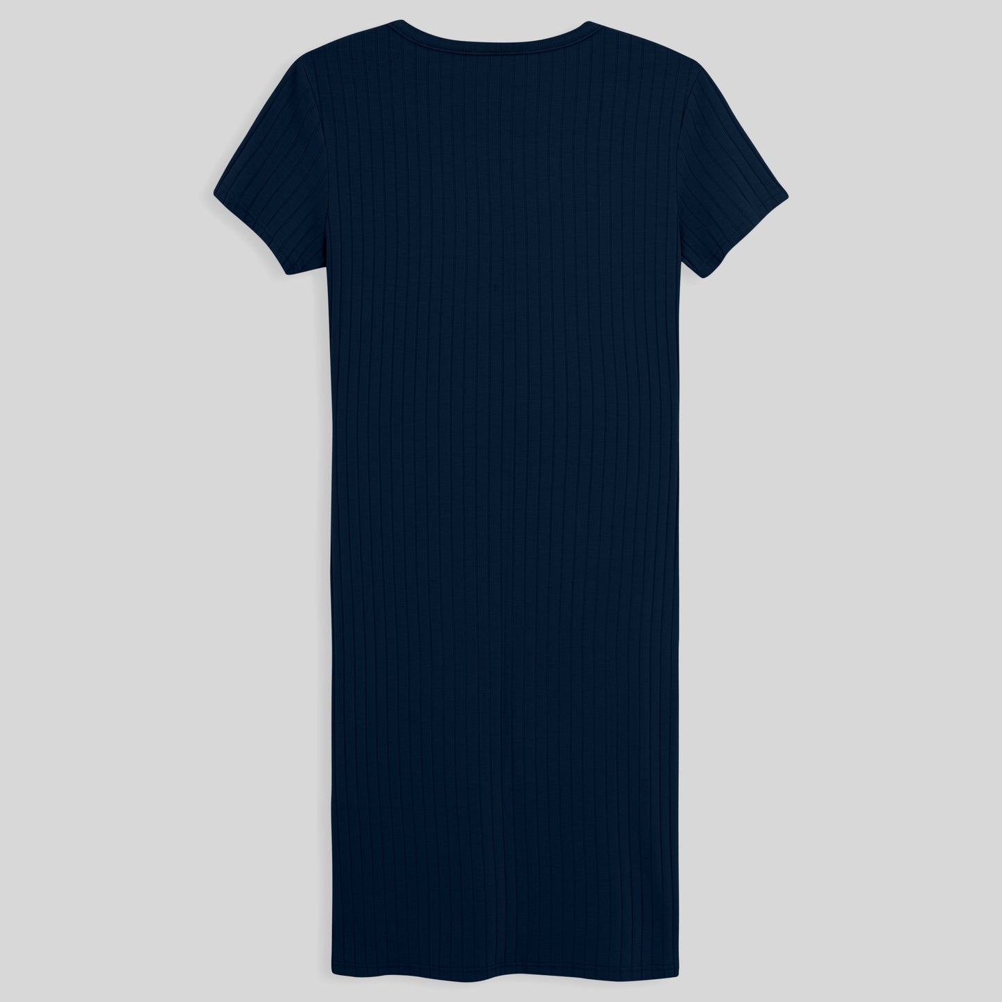 Vestido Curto Canelado - Azul Marinho