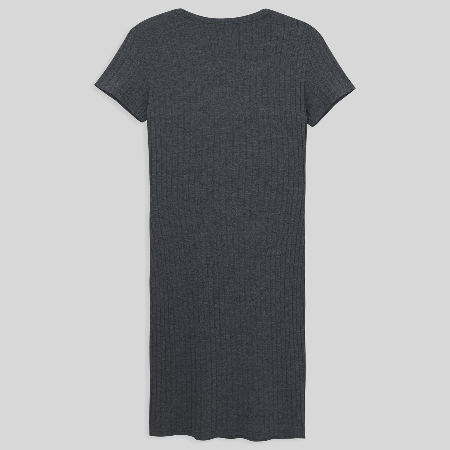 Vestido Curto Canelado - Mescla Escuro
