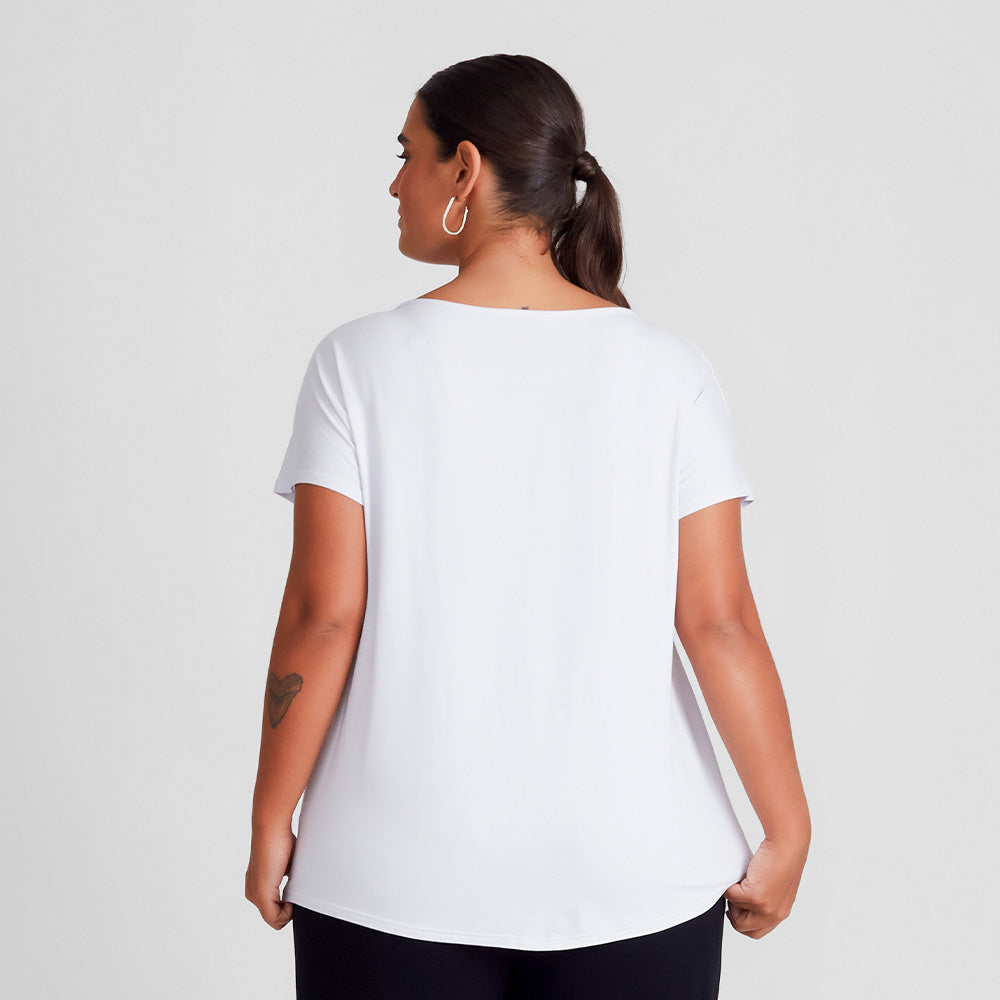 Blusa Ampla Plus Feminina - Branco