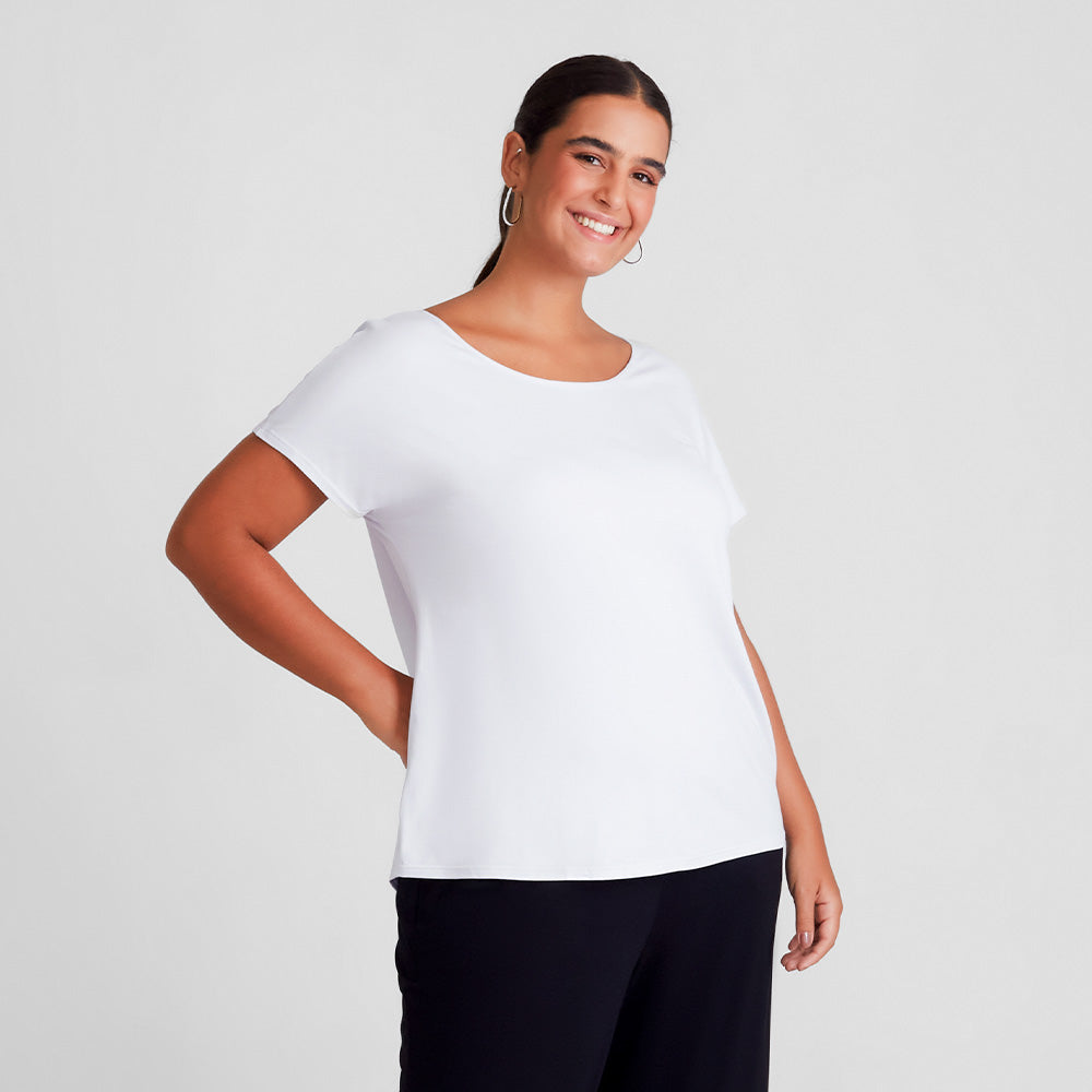 Blusa Ampla Plus Feminina - Branco