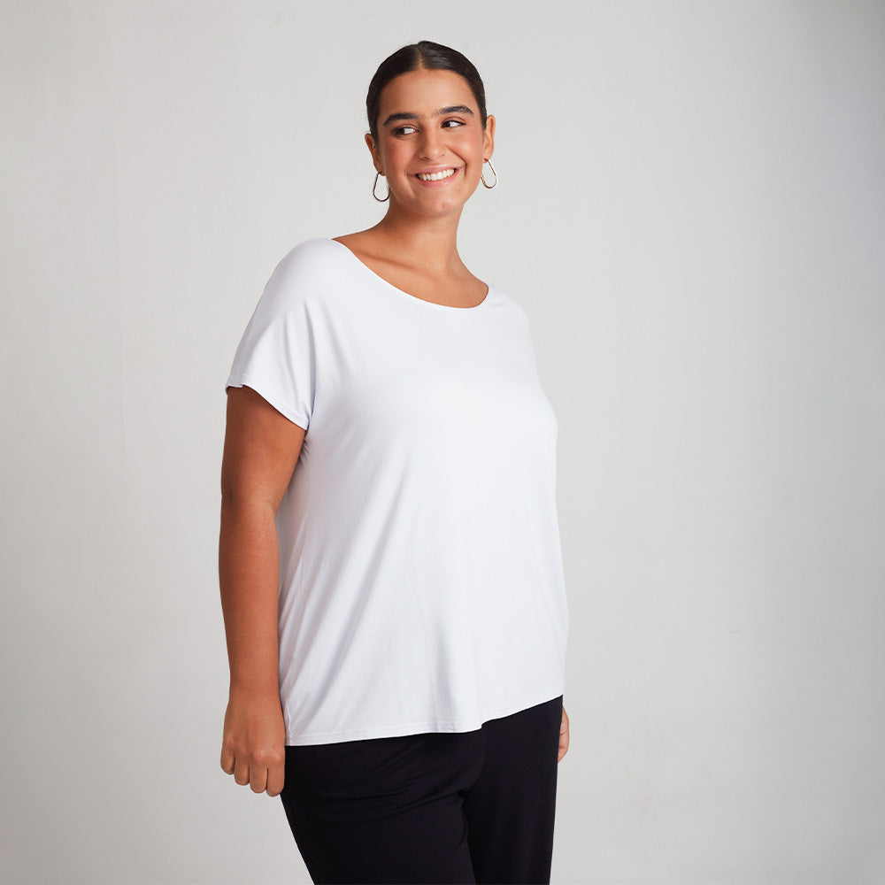 Blusa Ampla Plus Feminina - Branco