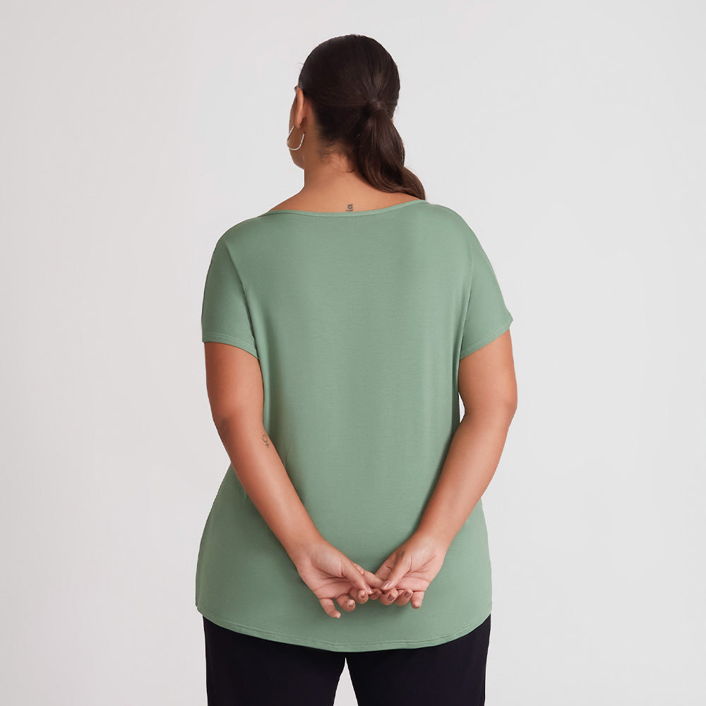 Blusa Ampla Plus Feminina - Verde Oliva