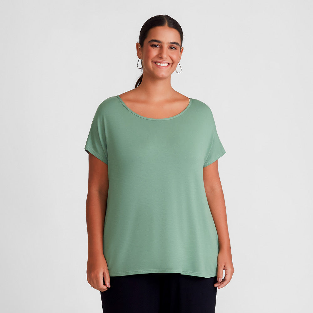 Blusa Ampla Plus Feminina - Verde Oliva
