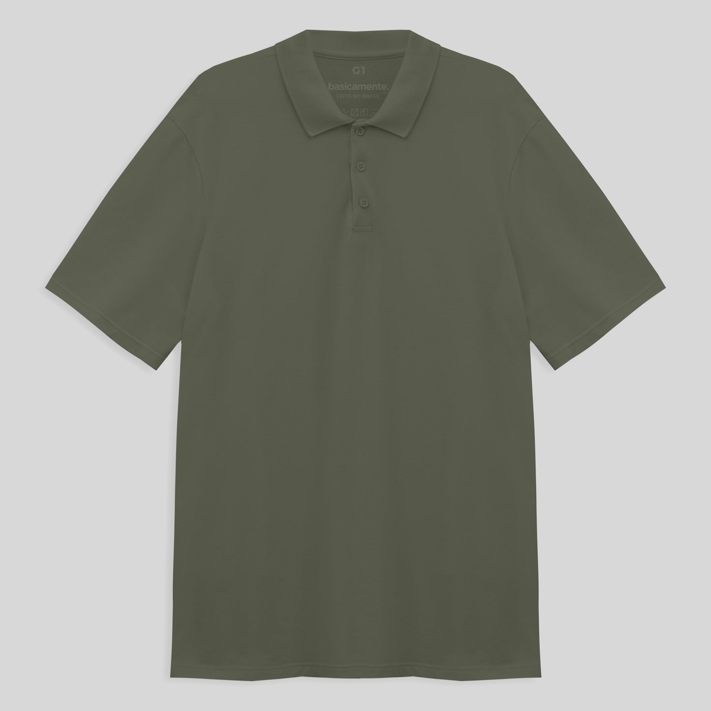 Camisa Polo Piquet Stretch Plus Masculina - Verde Militar