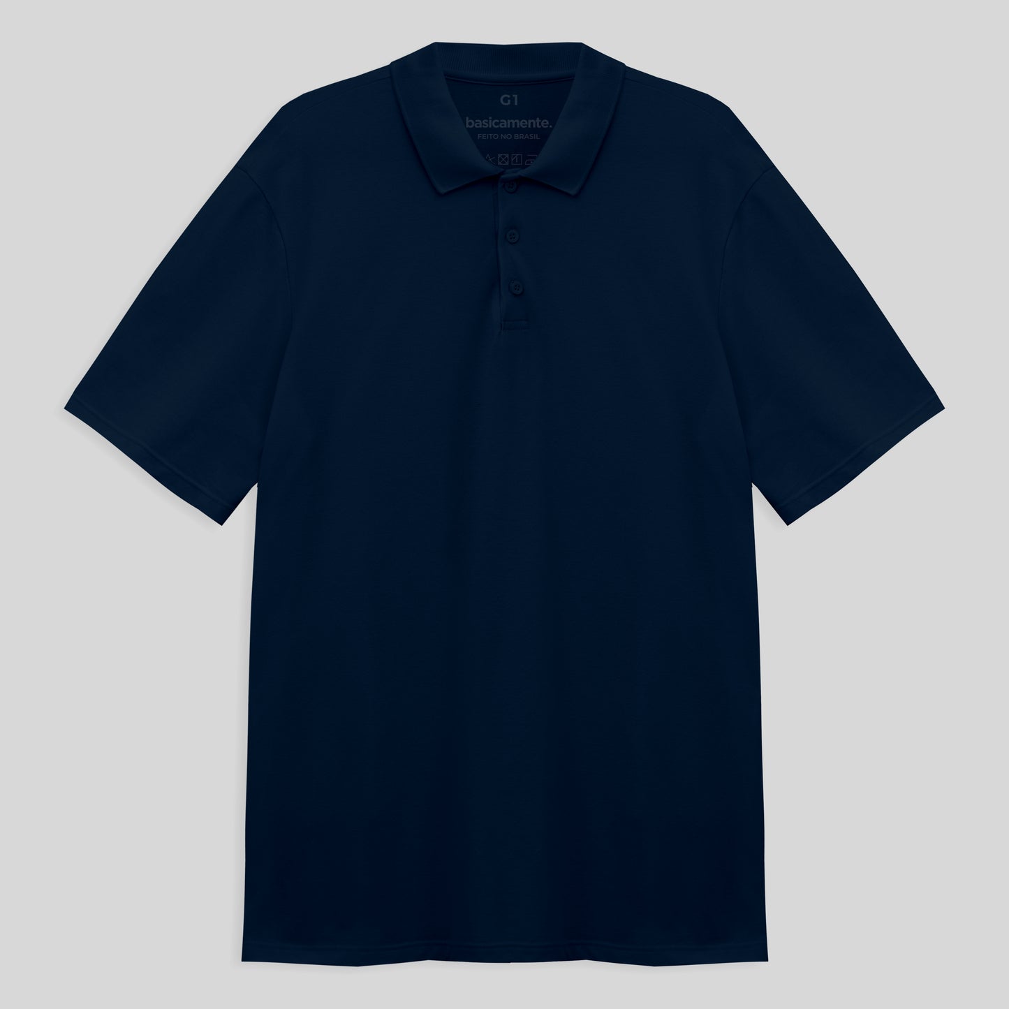 Camisa Polo Piquet Stretch Plus Masculina - Azul Marinho