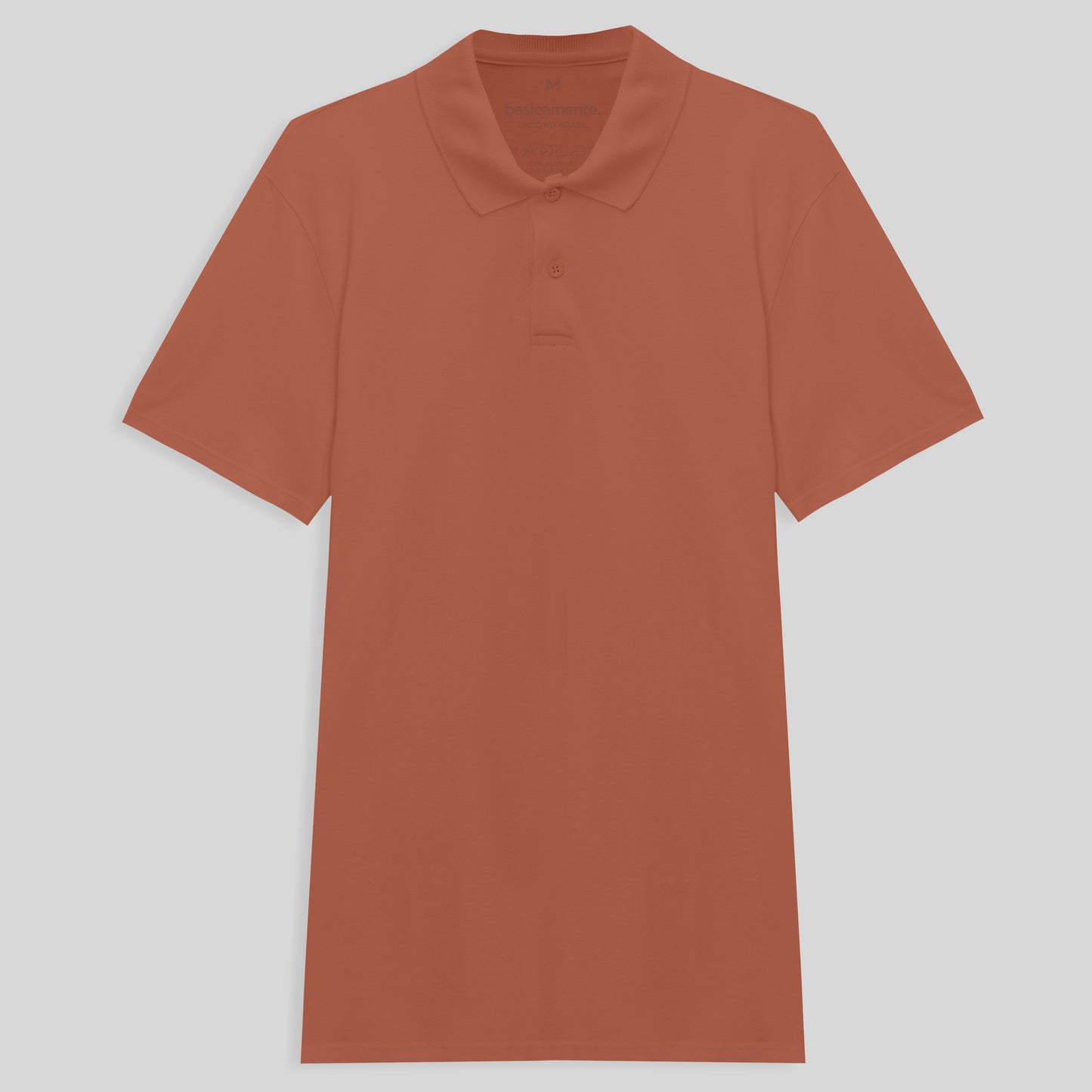 Camisa Polo Piquet Masculina - Marrom Telha