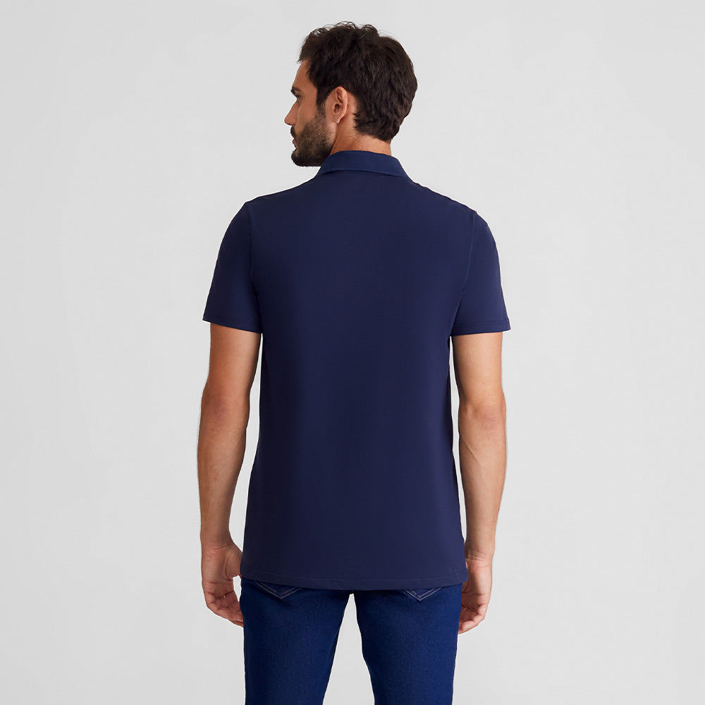 Camisa Polo Piquet Masculina - Azul Marinho