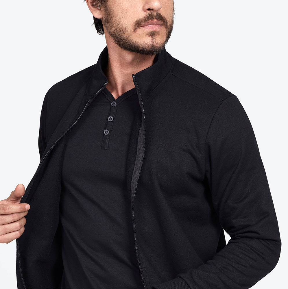 Jaqueta Moletom Felpa Masculina - Preto