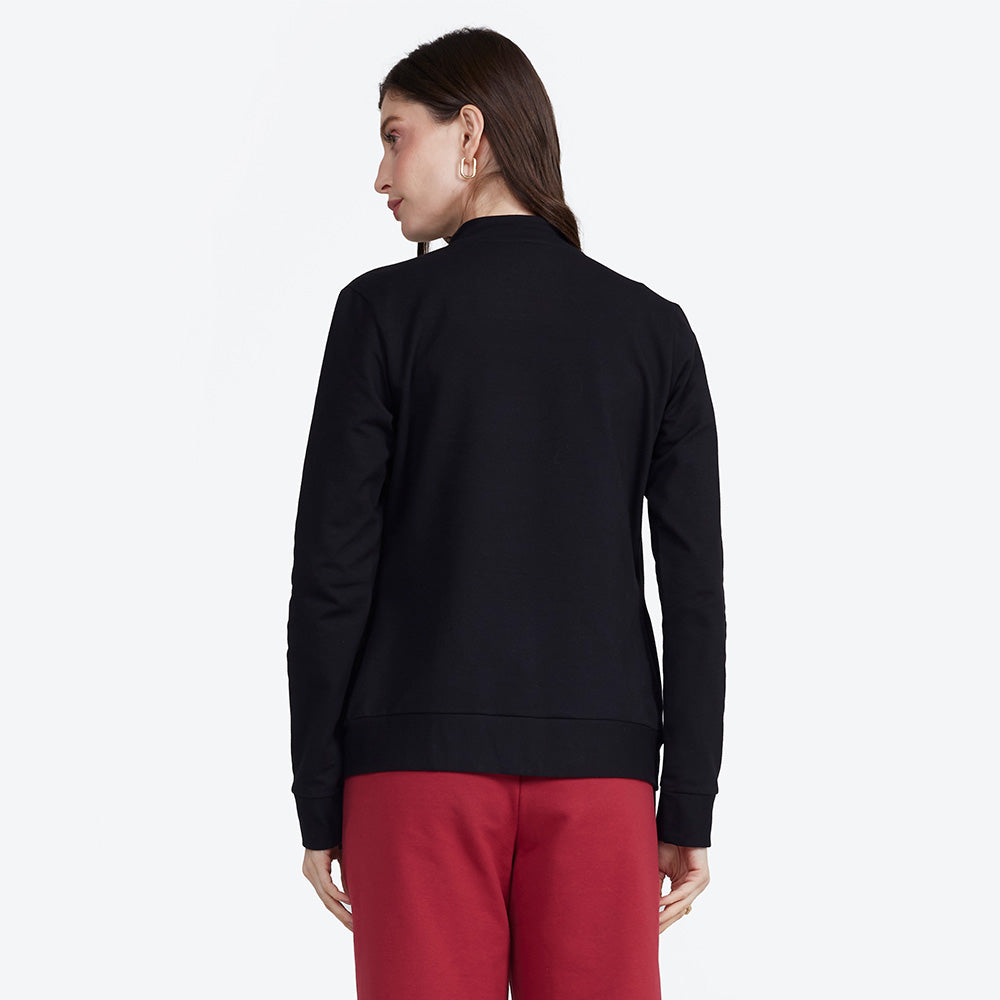 Jaqueta Moletom Comfort Feminina - Preto