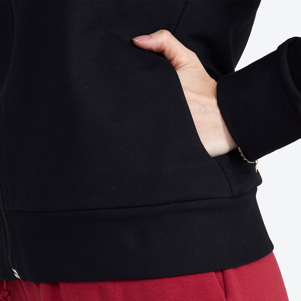Jaqueta Moletom Comfort Feminina - Preto