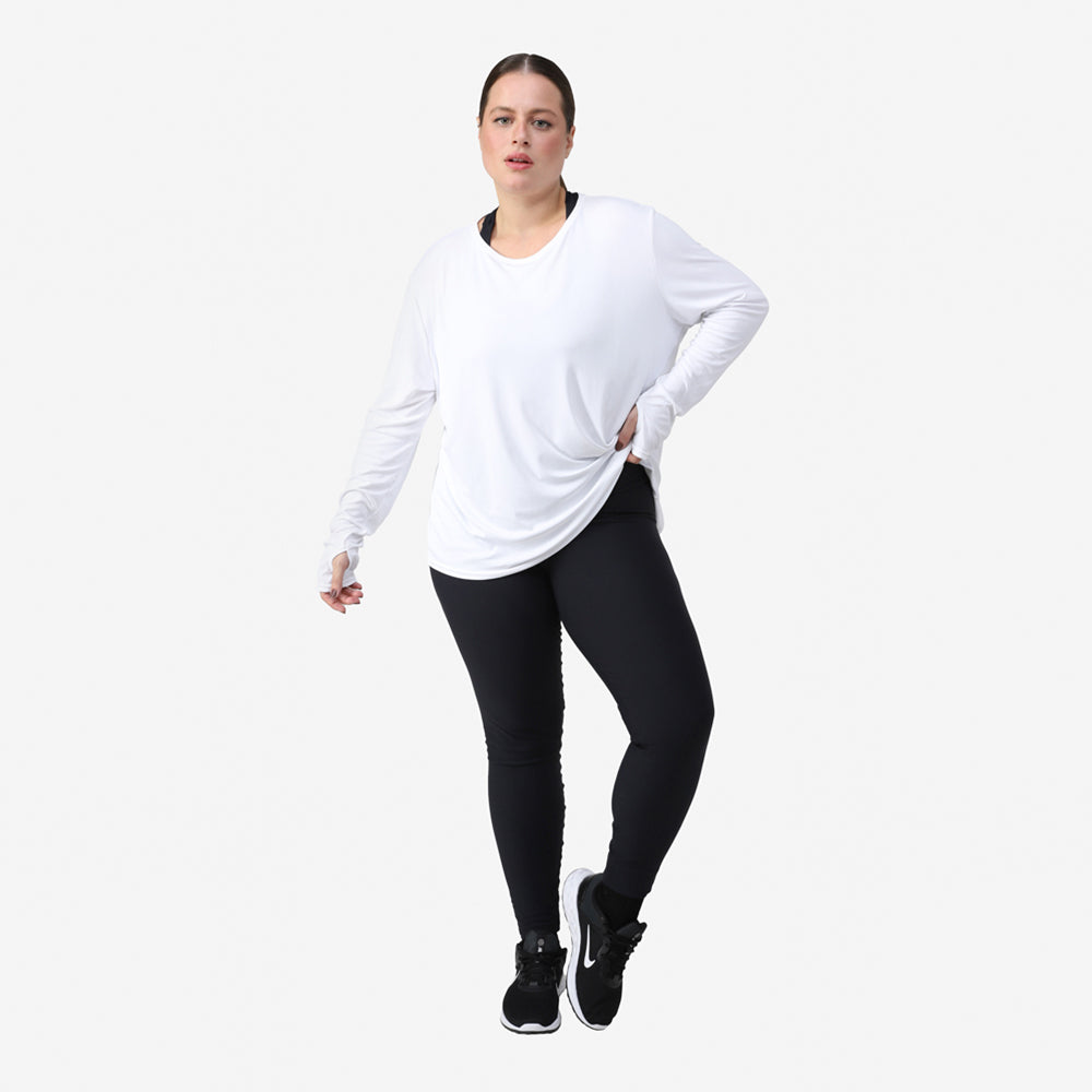 Camiseta Manga Longa New Life Tech UV - Branco