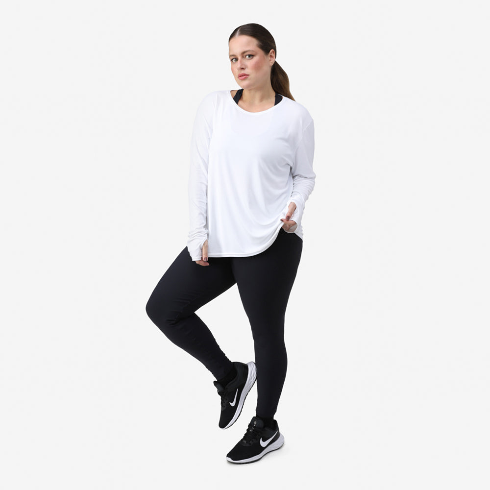 Camiseta Manga Longa New Life Tech UV - Branco