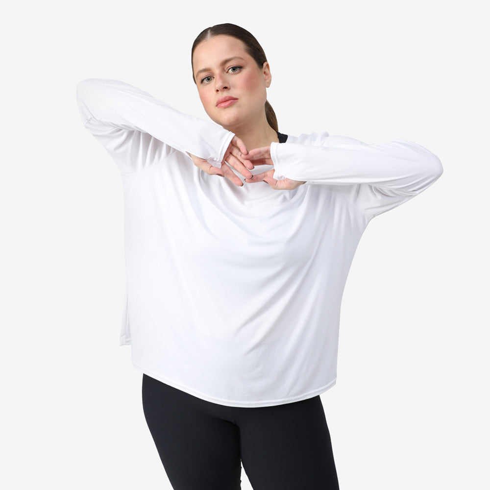 Camiseta Manga Longa New Life Tech UV - Branco