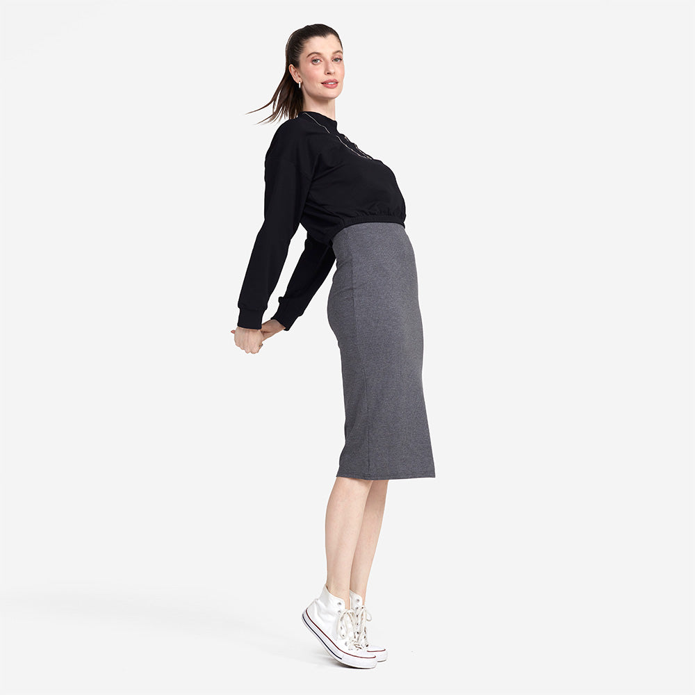 Blusão Cropped Moletom Comfort Feminino - Preto